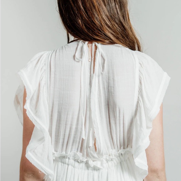 White Sands Ruffled Beach Wear Maxi Coverup Dress Size Large - Picture 9 of 13